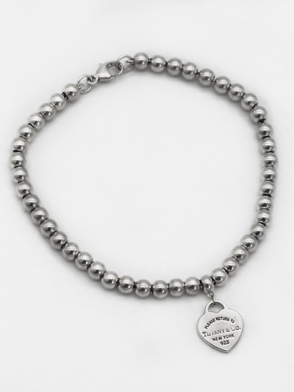 Tiffany & Co. 925 Return to Mini Heart tag Ball Beaded Bracelet